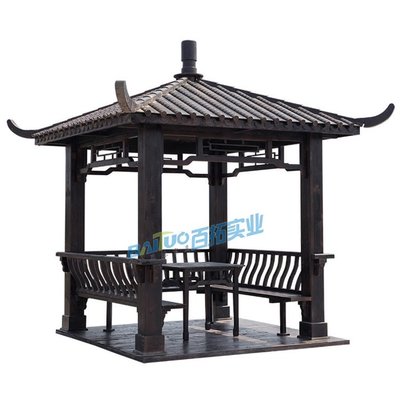 成品四角戶外涼亭 古典防腐木景觀亭子尺寸可定制，園林實業的理想選擇